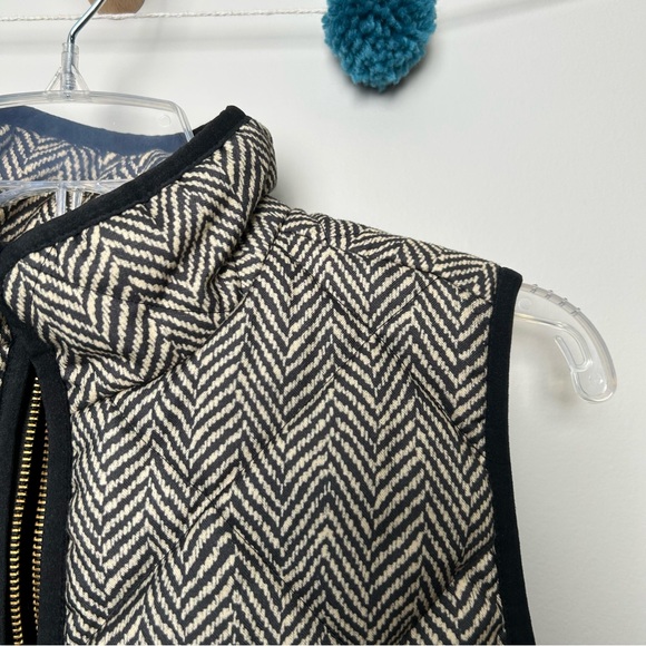 J. Crew Herringbone Black Zip-Up Vest - Picture 2 of 6